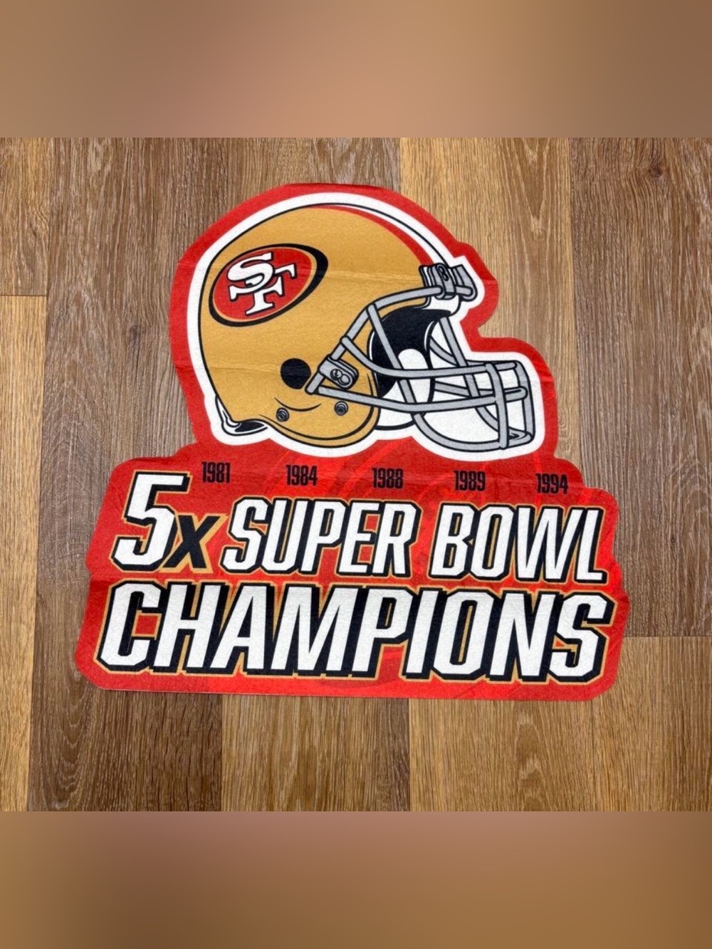 NFL San Francisco 49ers Red and Gold Super Bowl Champions Poster